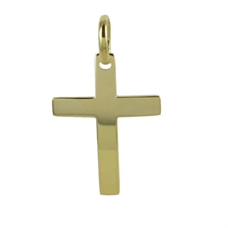 ciondolo croce moderna in oro giallo