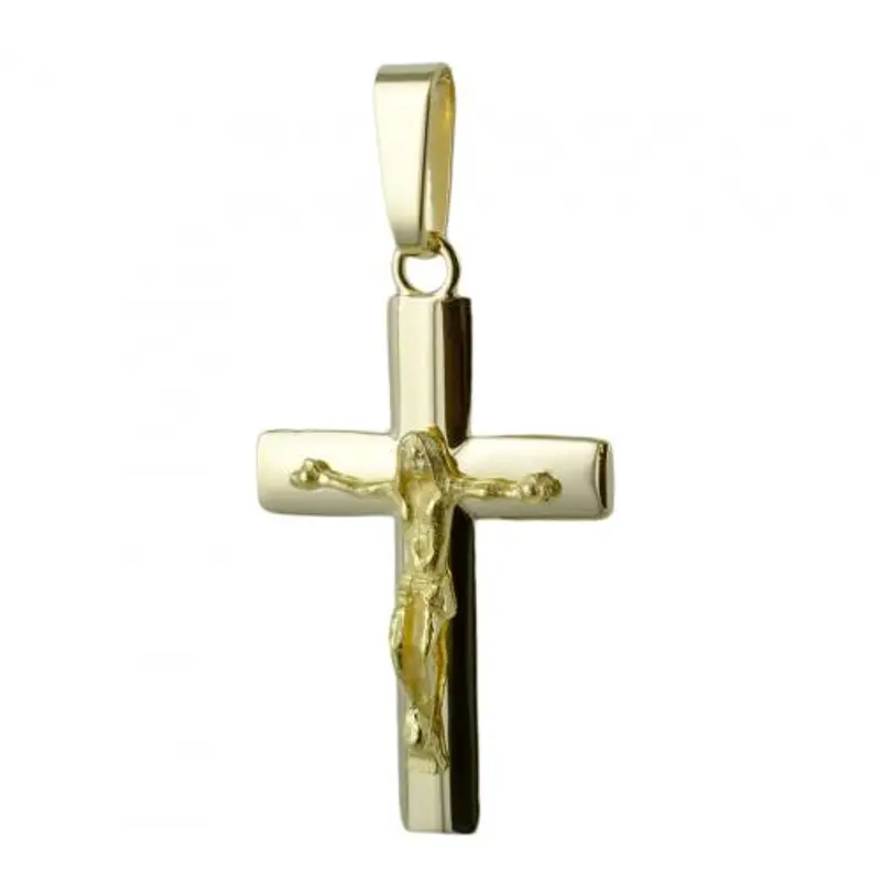 ciondolo crocefisso in oro giallo 17 x 27 mm