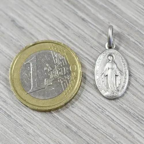 collana con medaglia madonna miracolosa apparizioni in argento 16x11 mm miniatura 2