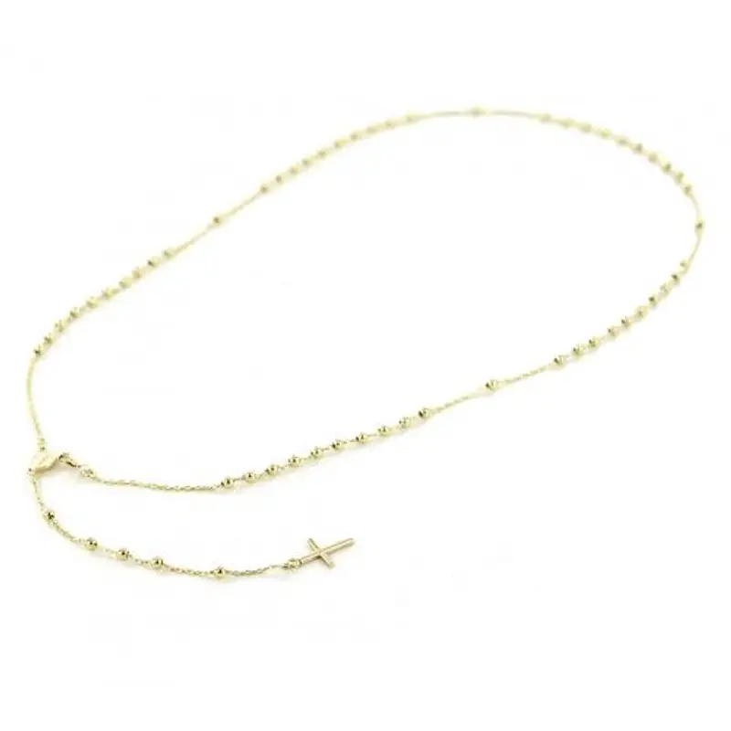 girocollo rosario in oro giallo con madonna miracolosa