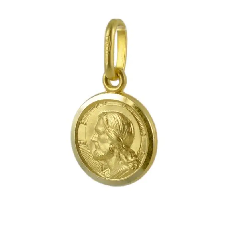 medaglia dio ti protegga in oro con cristo 11 mm