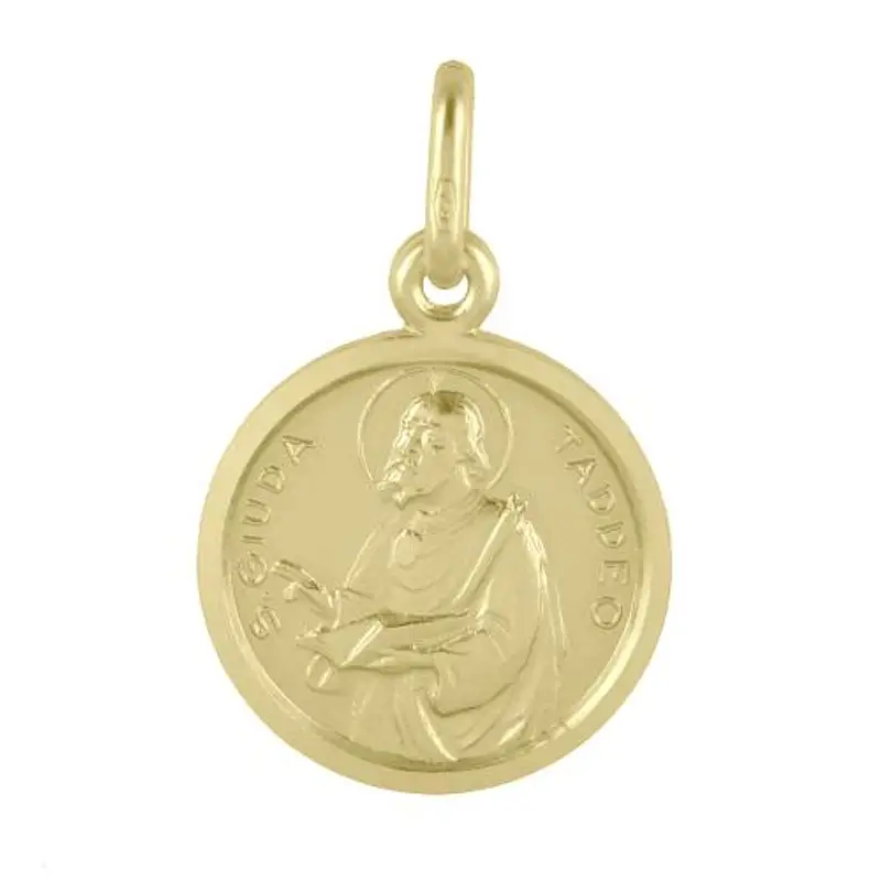 medaglia in oro giallo san giuda taddeo 15 mm