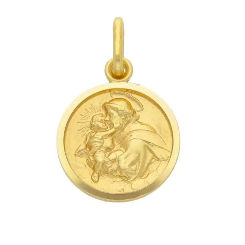 medaglia in oro giallo sant'antonio da padova 15 mm
