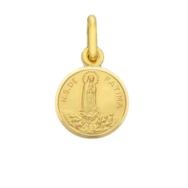 medaglia madonna di fatima in oro giallo 11 mm