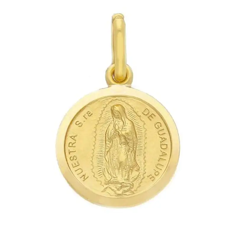 medaglia madonna di guadalupe in oro giallo 15 mm