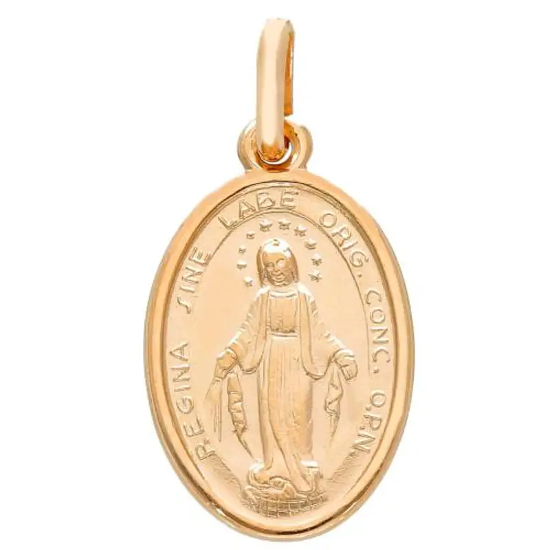medaglia madonna miracolosa media in oro rosa 17x12 mm