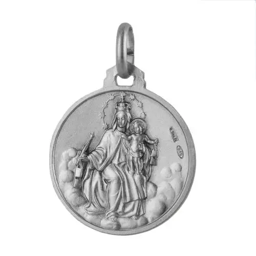medaglia sacro cuore scapolare madonna carmine in argento 18 mm miniatura 2