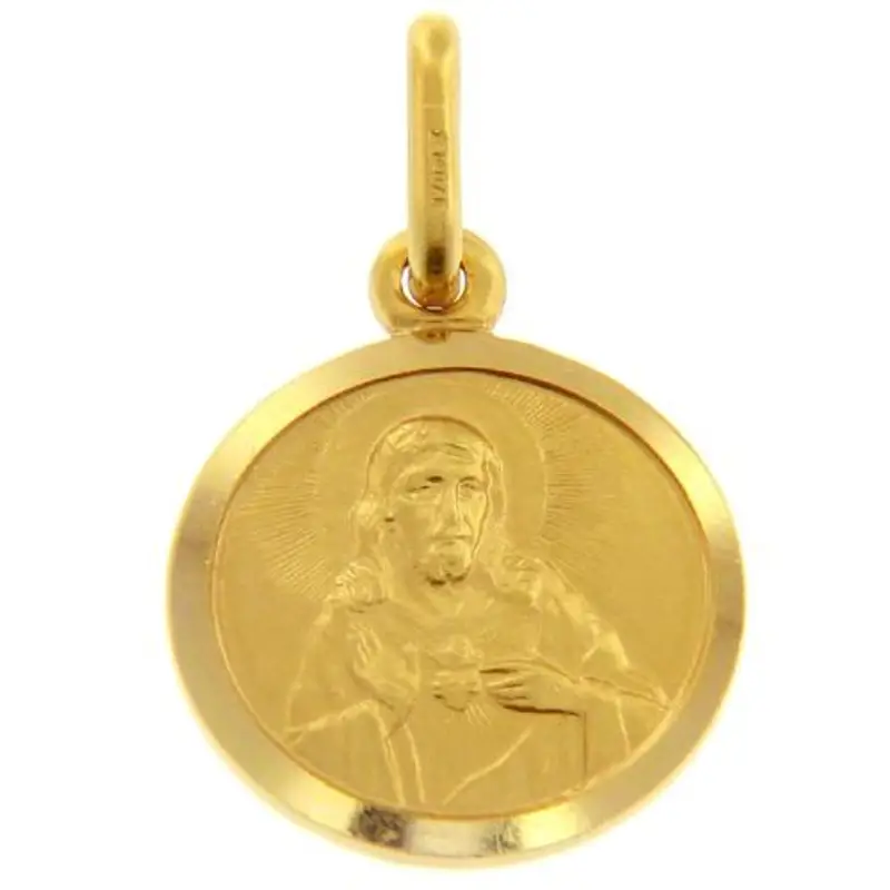 medaglia sacro cuore scapolare madonna carmine in oro giallo 11 mm