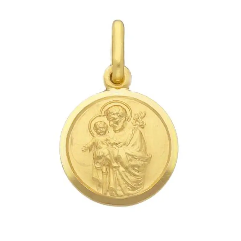 medaglia san giuseppe in oro giallo 18 kt 13 mm