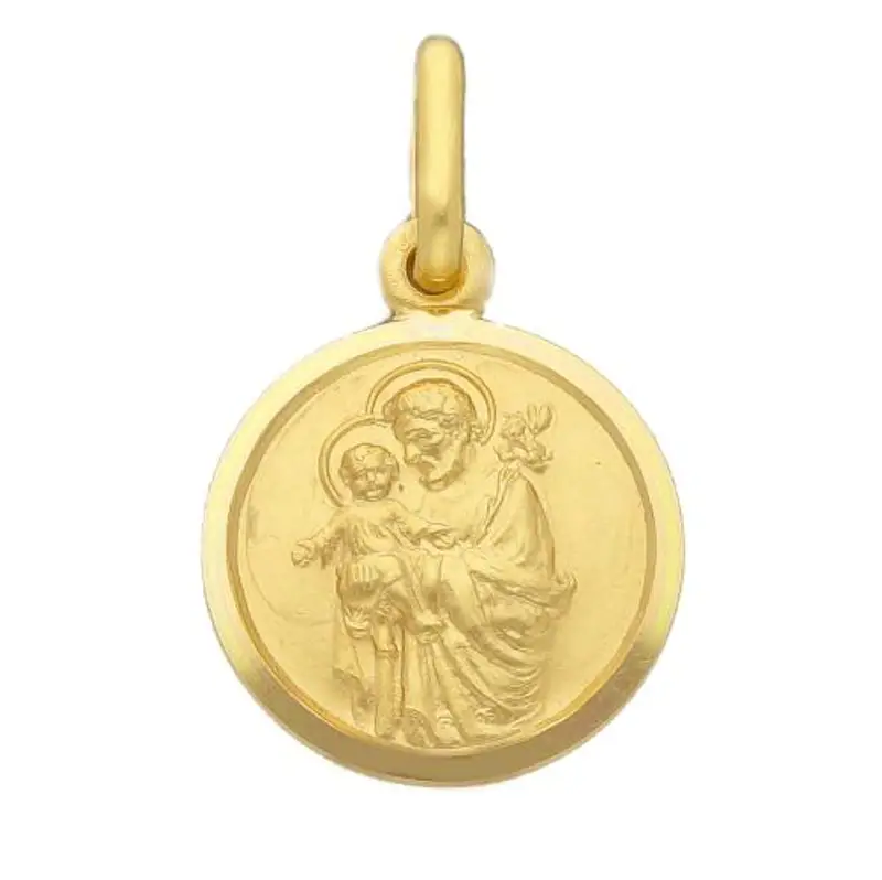 medaglia san giuseppe in oro giallo 18 kt 15 mm