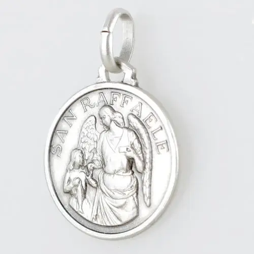 medaglia san raffaele in argento 16 mm miniatura 2