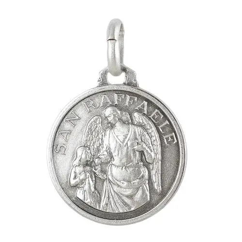 medaglia san raffaele in argento 16 mm