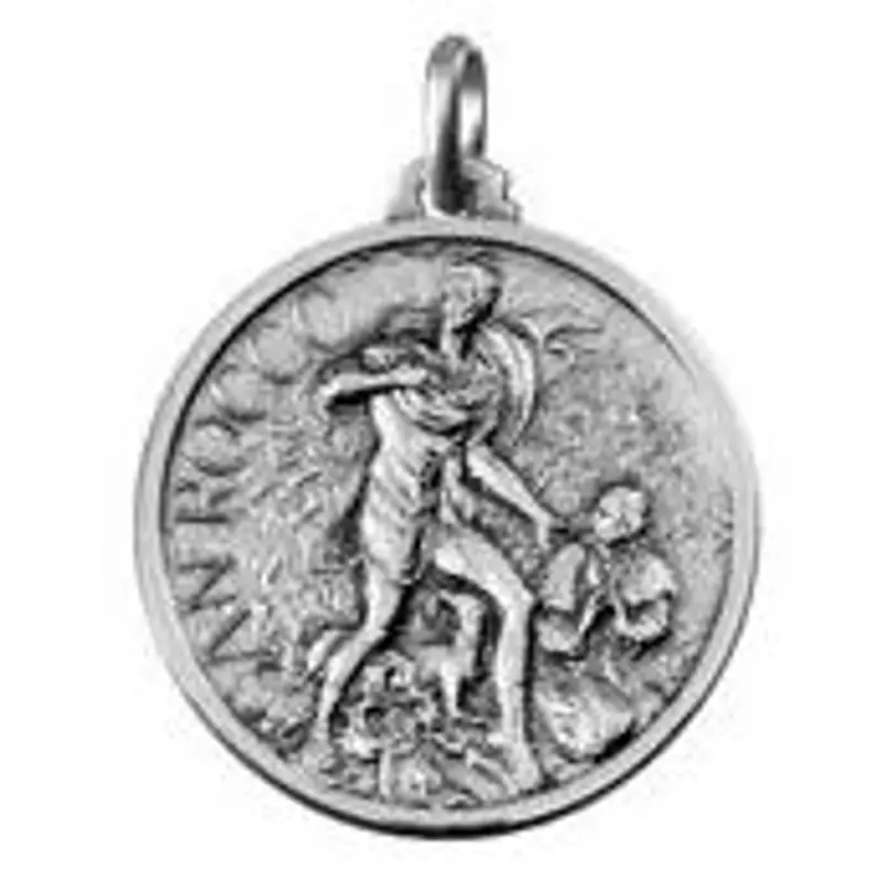 medaglia san rocco in argento 21 mm