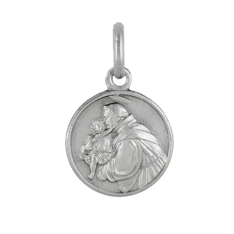medaglia sant antonio in argento 12 mm