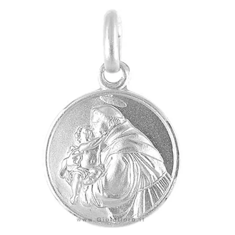 medaglia sant antonio in argento 14 mm