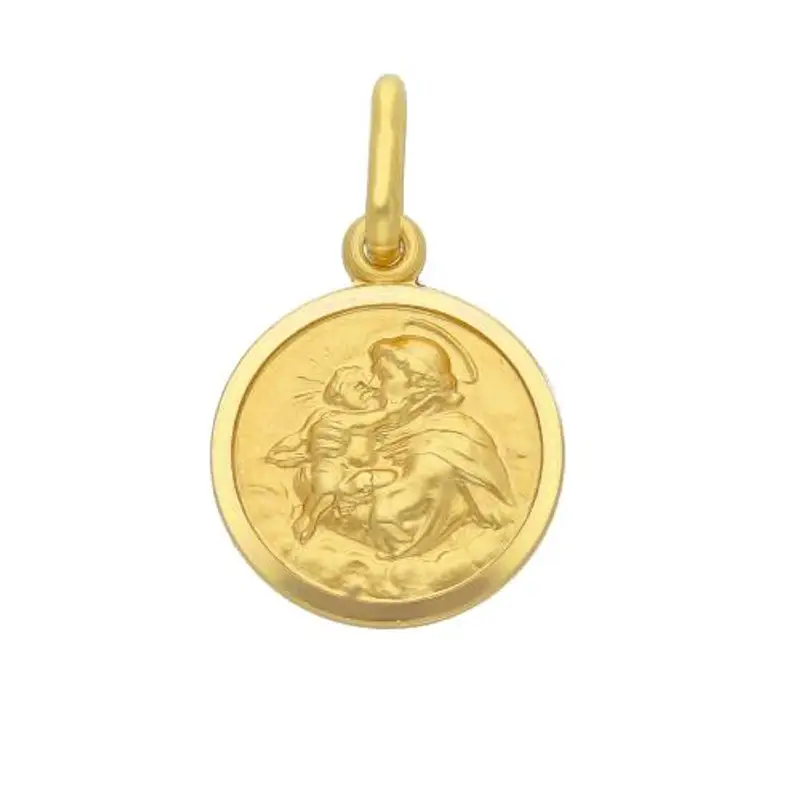 medaglia sant antonio in oro giallo 13 mm
