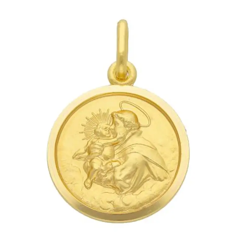 medaglia sant antonio in oro giallo 17 mm