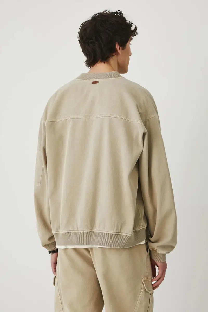 bomber in cotone uomo colore beige miniatura 3