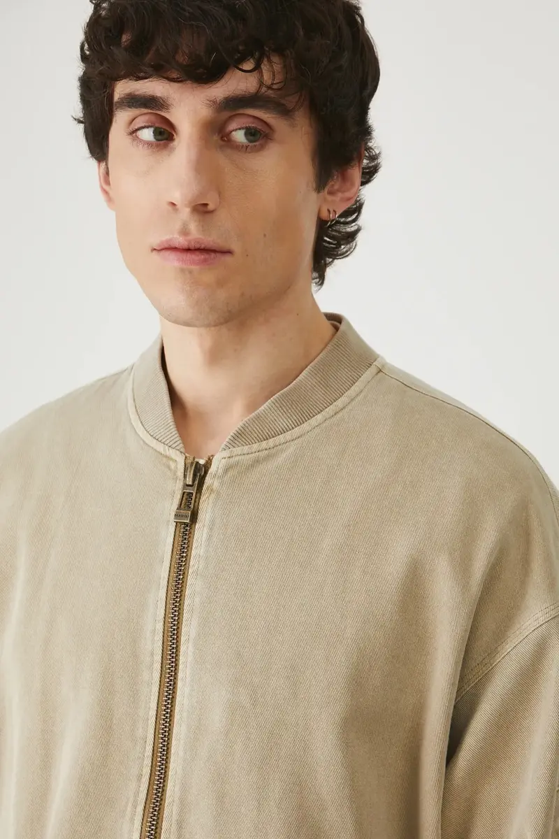 bomber in cotone uomo colore beige miniatura 5