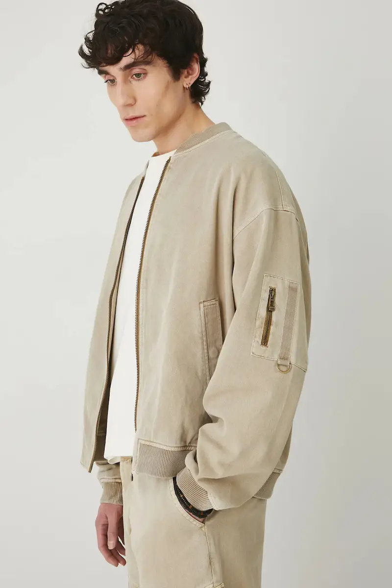 bomber in cotone uomo colore beige
