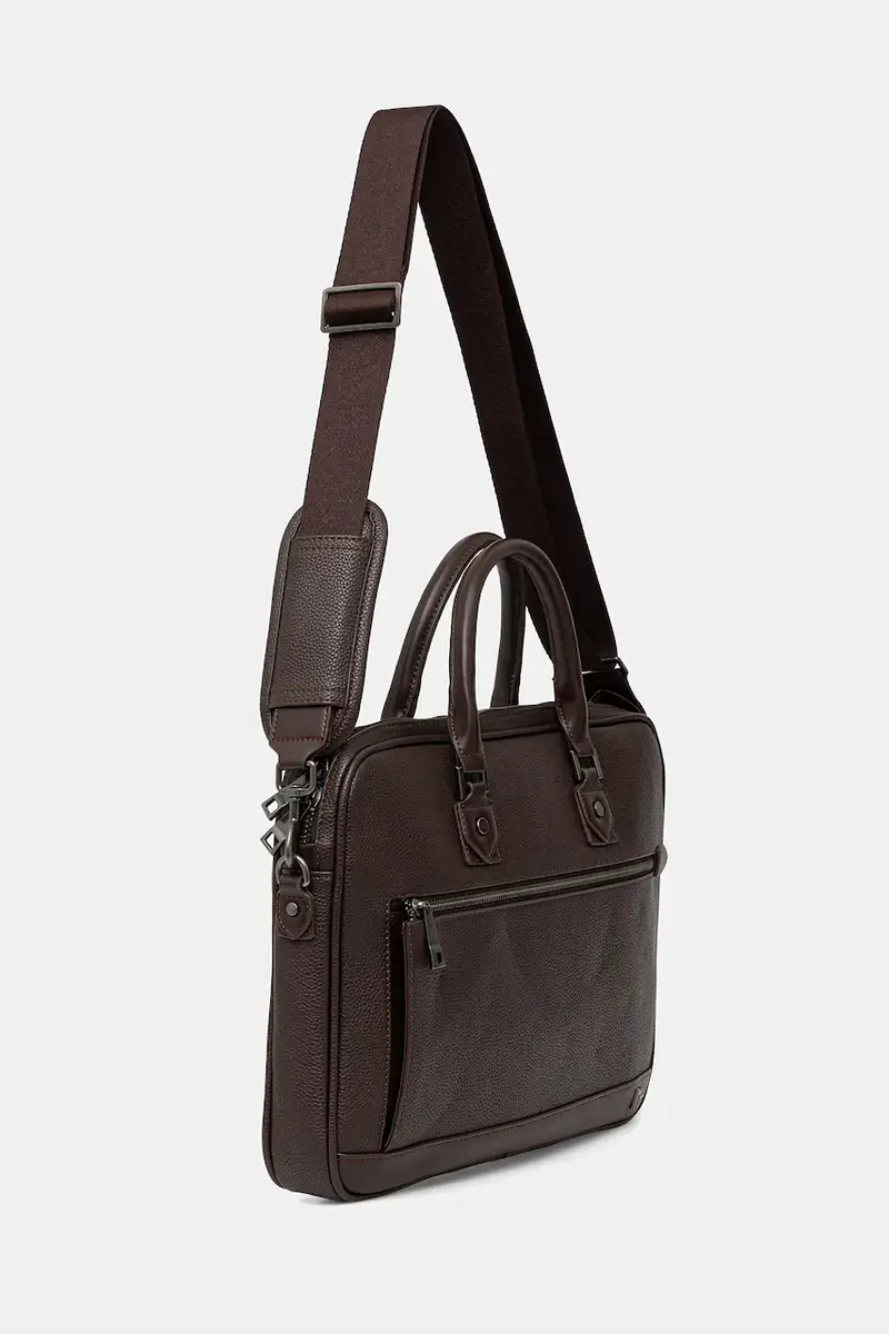 borsa per laptop colore marrone miniatura 2