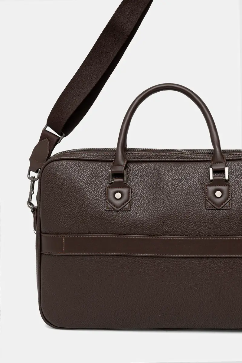 borsa per laptop colore marrone miniatura 3