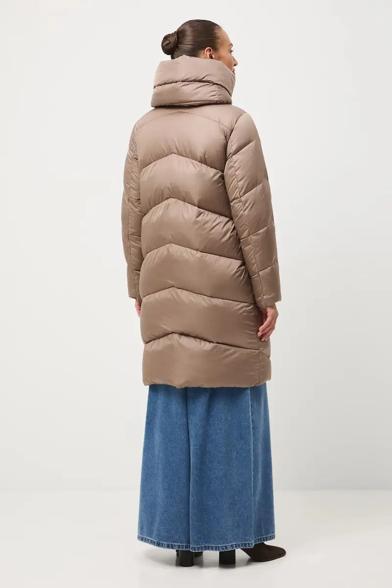 cappoto in piuma-piumino colore turchese Beige miniatura 3