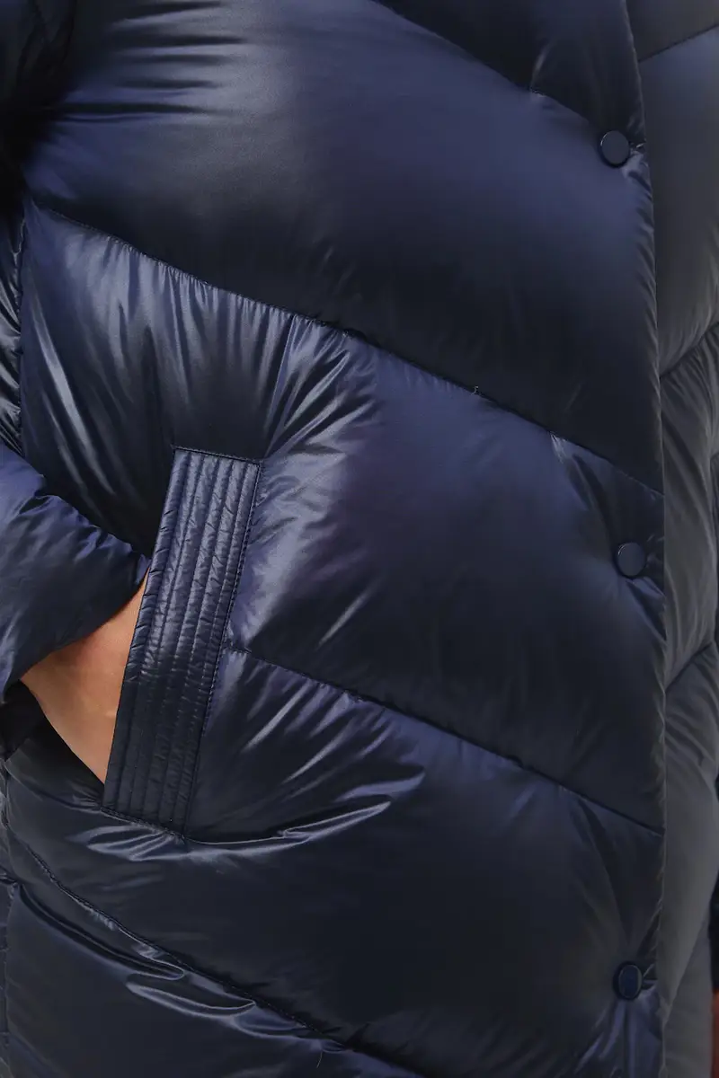 cappoto in piuma-piumino colore turchese Blu navy miniatura 5