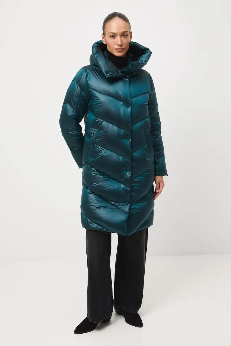 cappoto in piuma-piumino colore turchese Verde miniatura 2