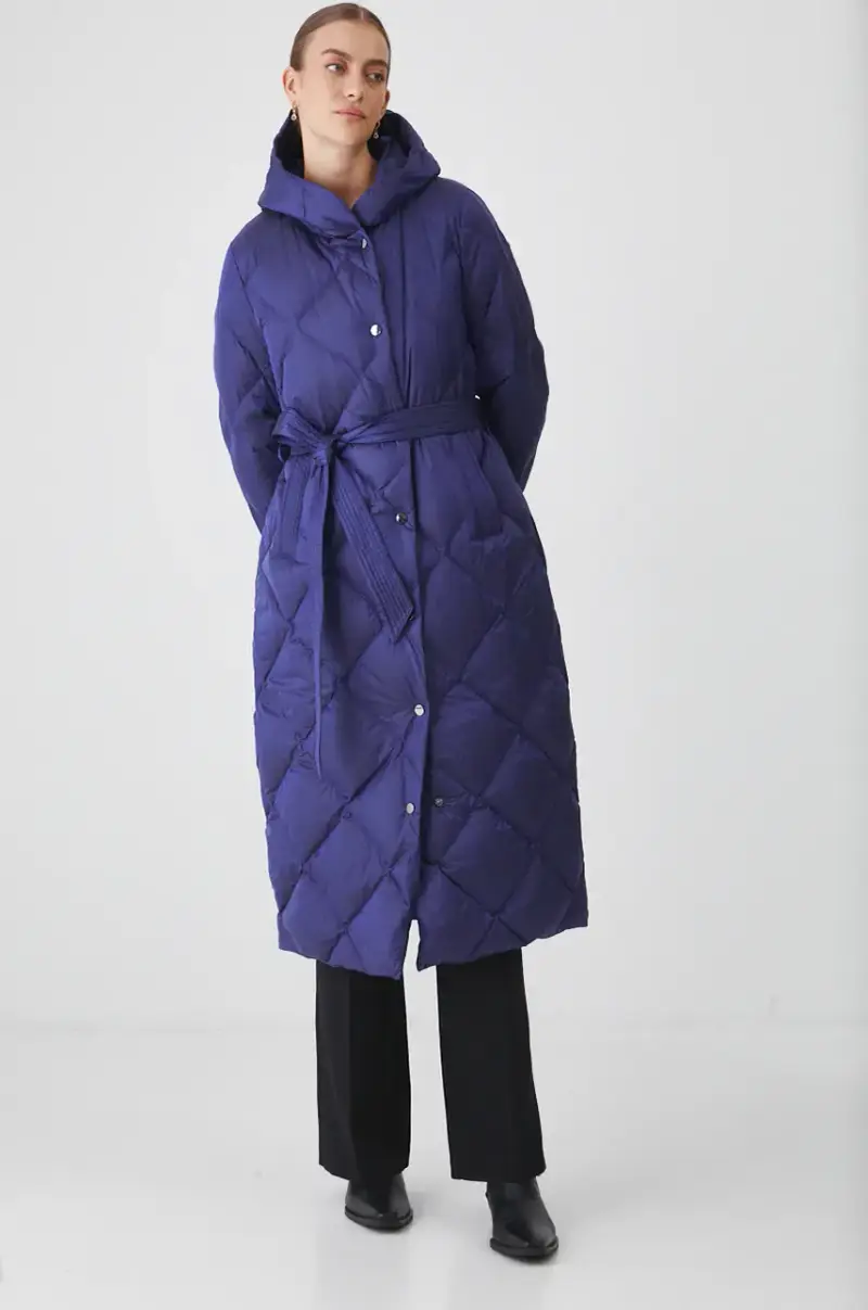 cappoto in piuma-piumino colore violetto miniatura 2