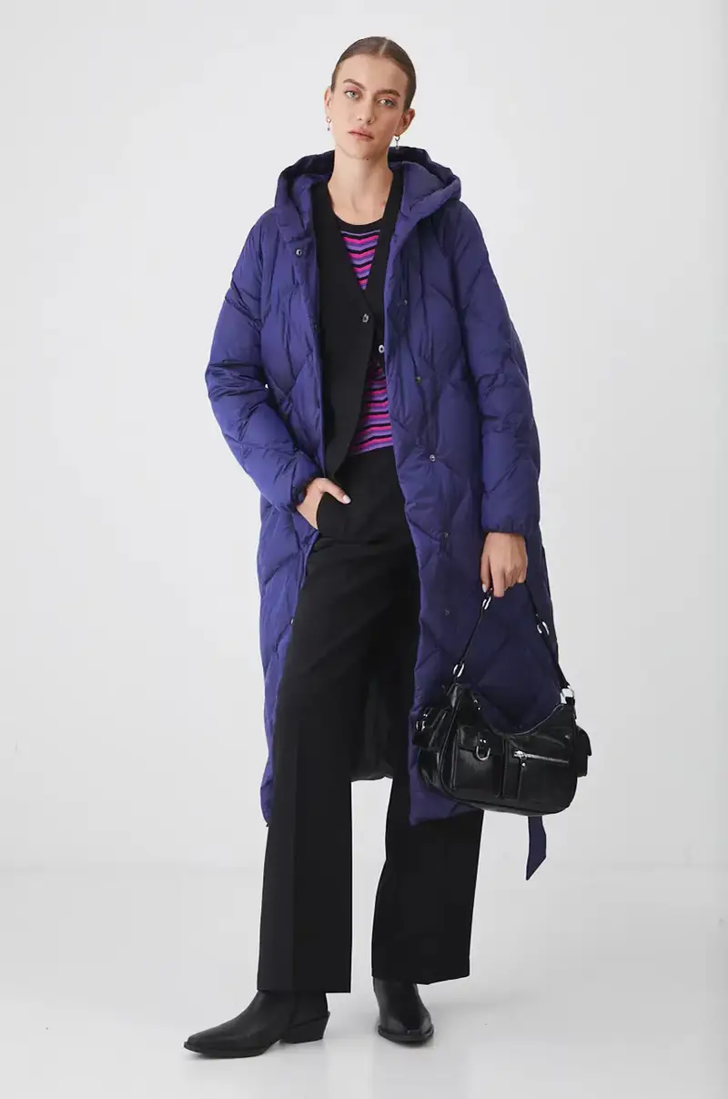 cappoto in piuma-piumino colore violetto miniatura 4