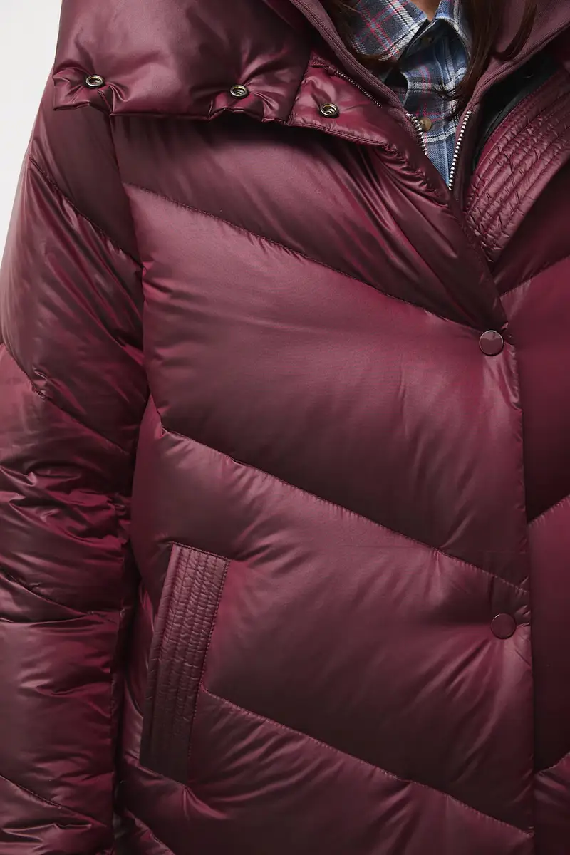 cappoto in piuma-piumino donna colore granata miniatura 5