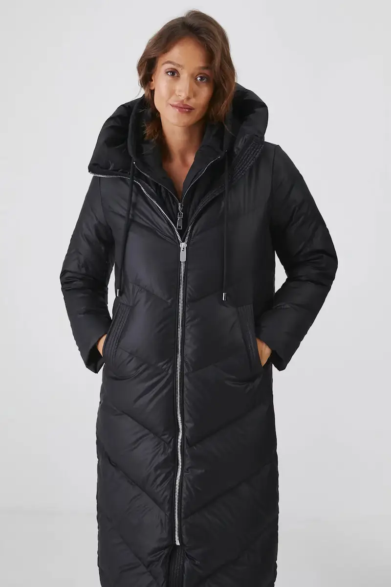 cappoto in piuma-piumino donna colore nero miniatura 5