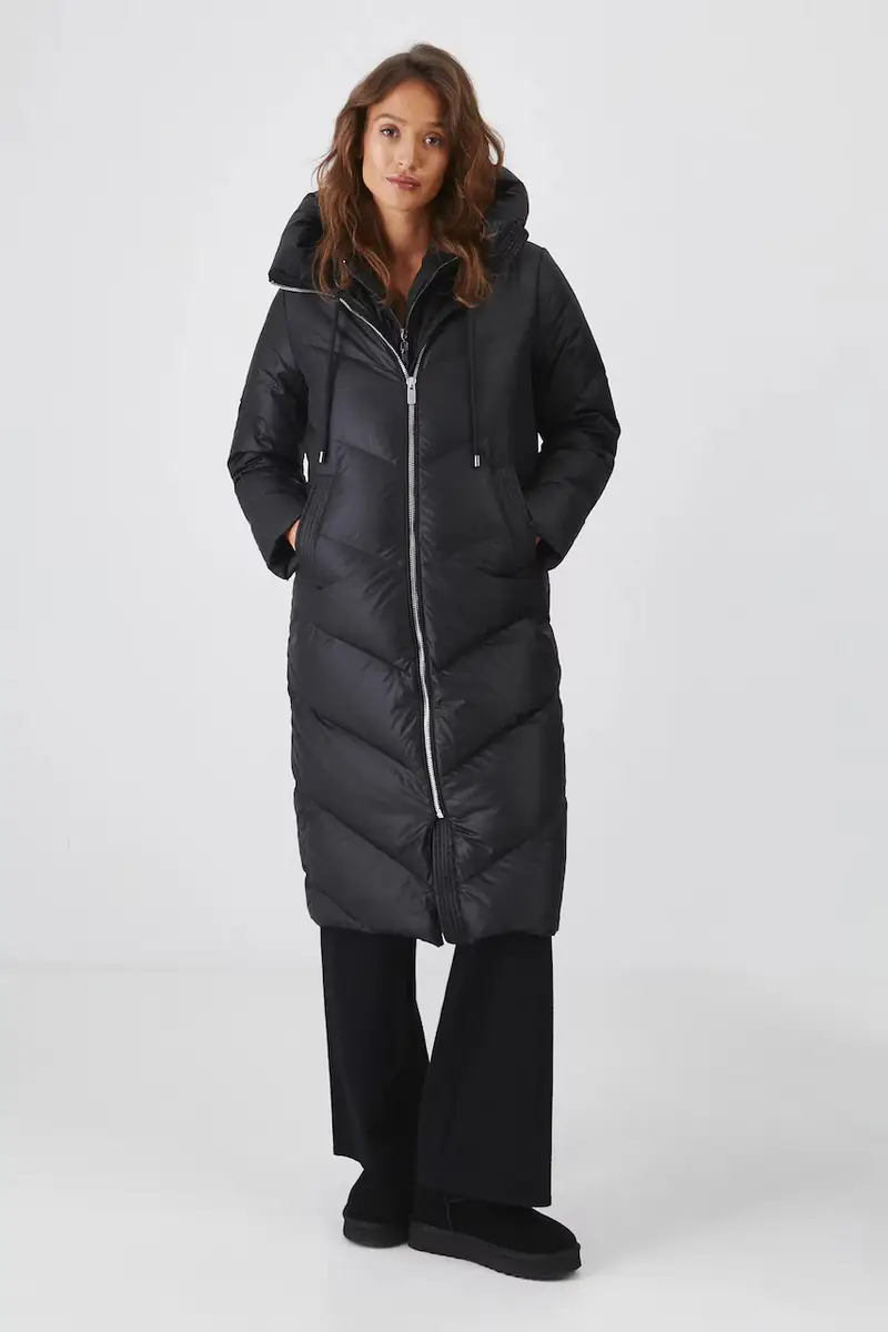 cappoto in piuma-piumino donna colore nero