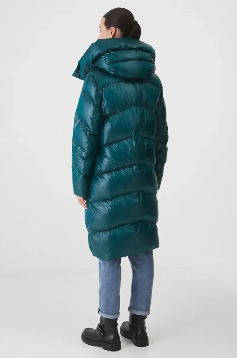 cappoto in piuma-piumino donna colore verde Turchese miniatura 3
