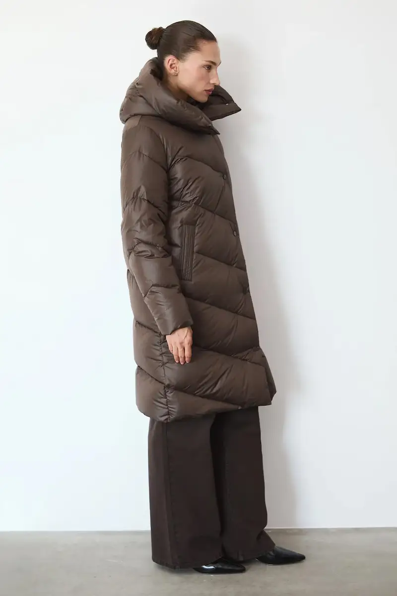 cappoto in piuma-piumino Marrone miniatura 5