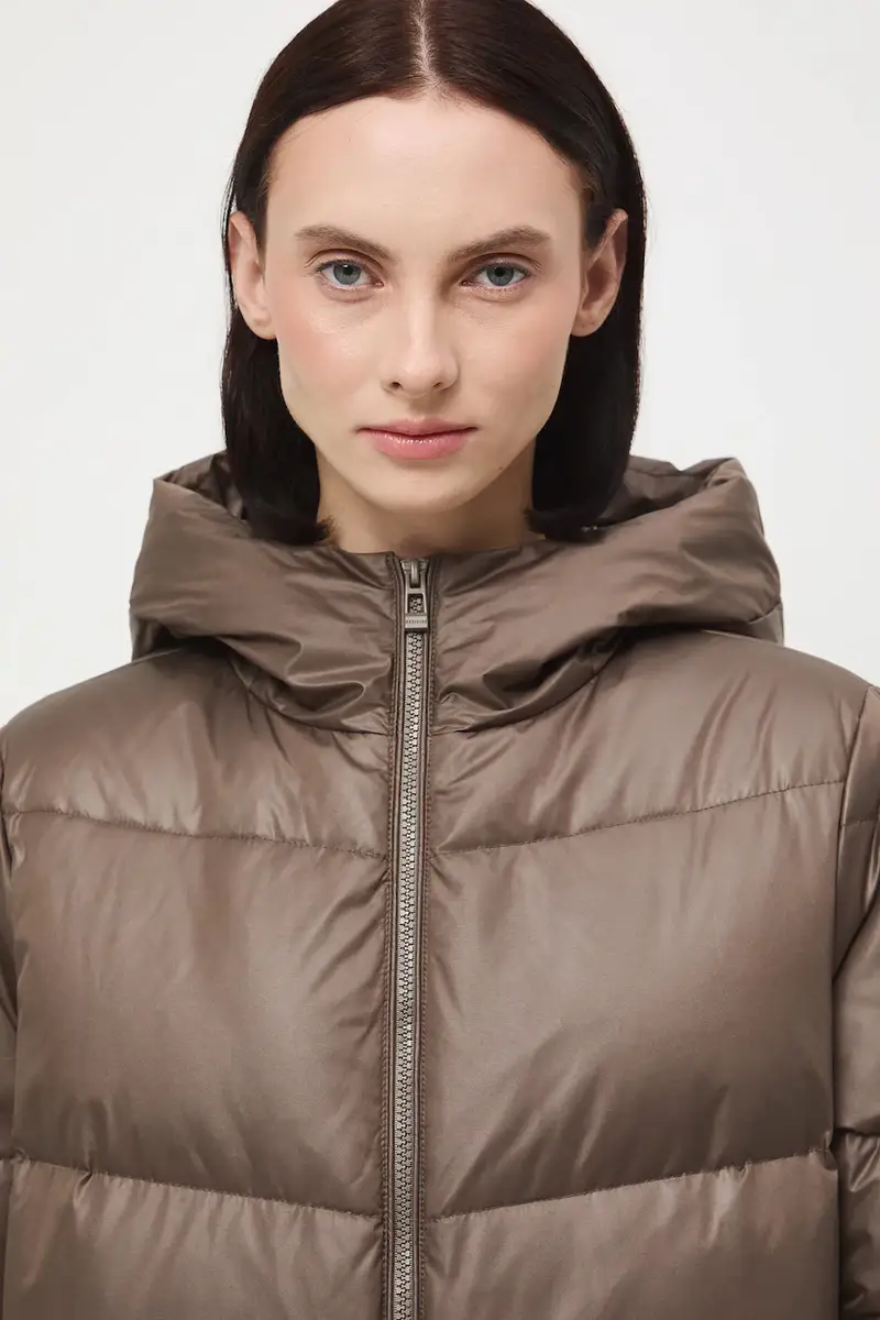 cappoto in piuma-piumino Marrone miniatura 5