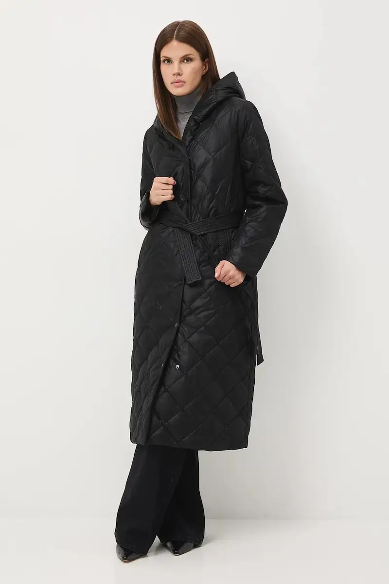 cappoto in piuma-piumino Nero miniatura 2