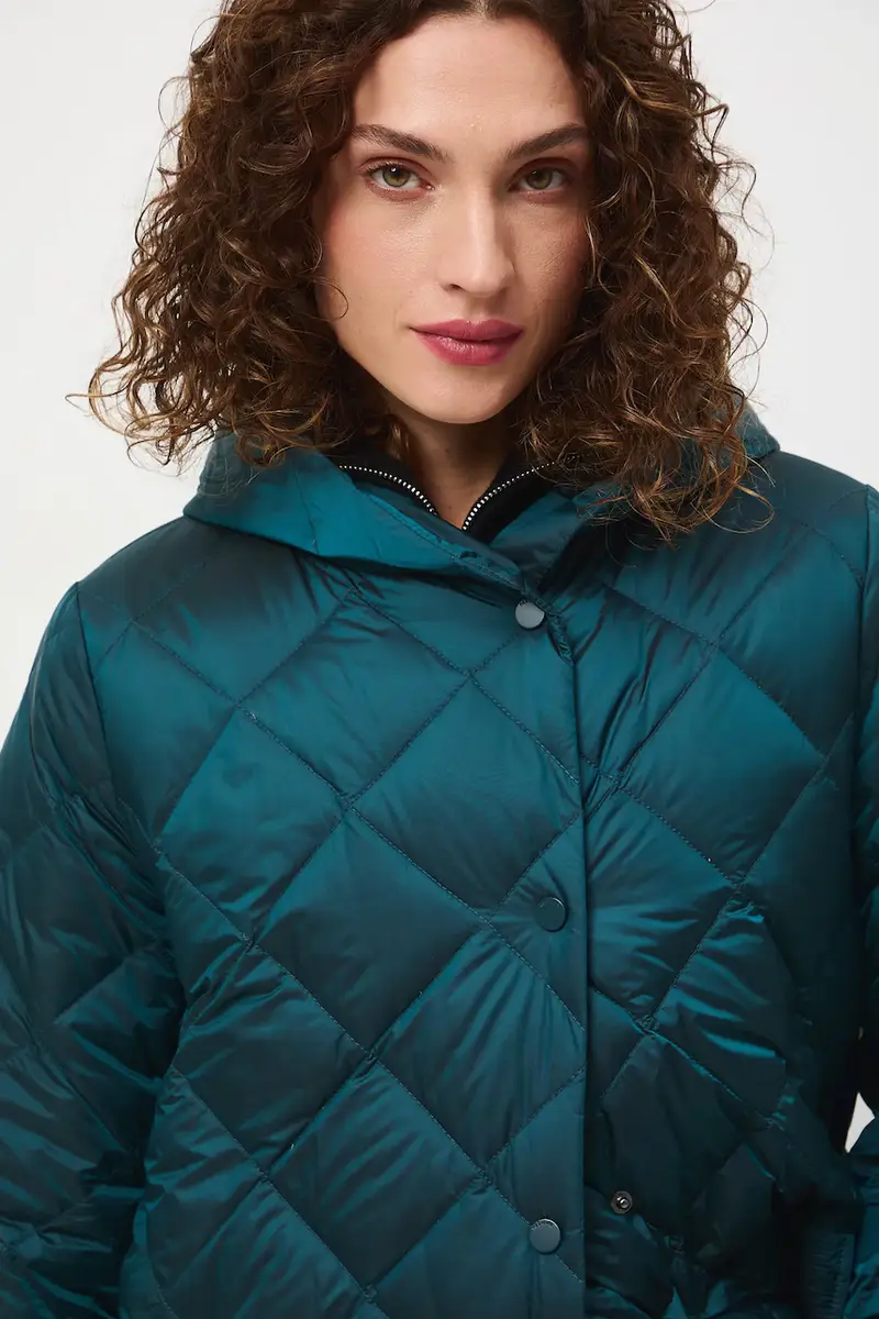 cappoto in piuma-piumino Turchese miniatura 4