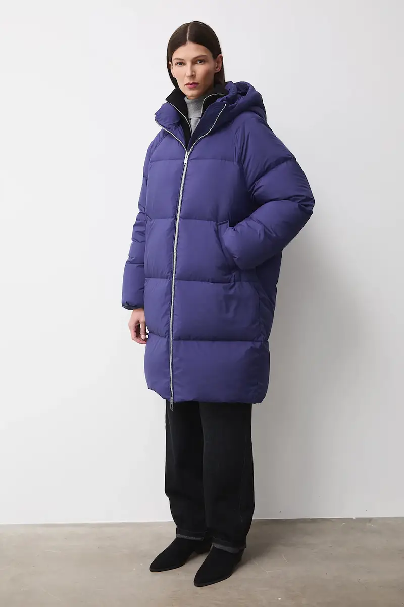 cappoto in piuma-piumino Violetto miniatura 2