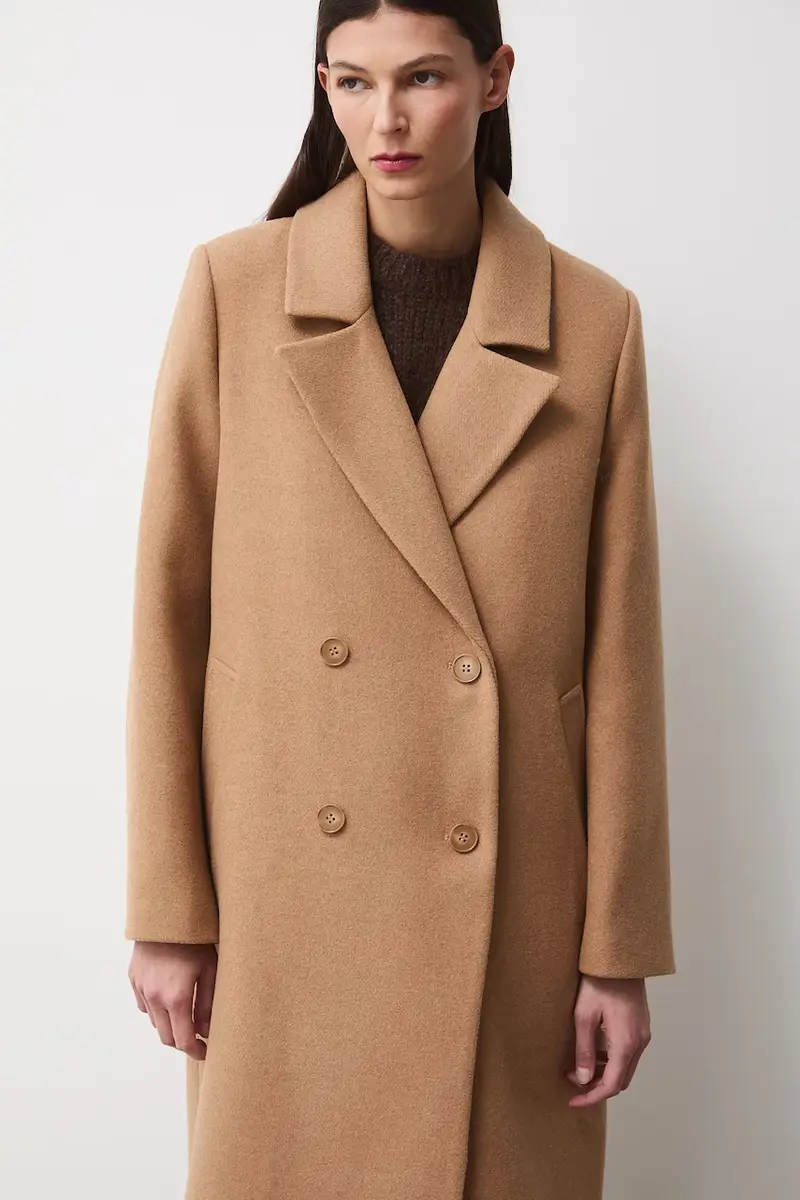 cappotto con aggiunta di lana Beige miniatura 4