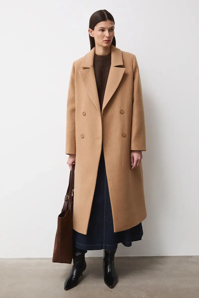 cappotto con aggiunta di lana Beige