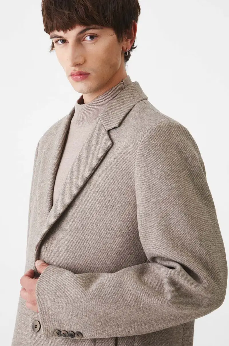 cappotto con aggiunta di lana Beige miniatura 4