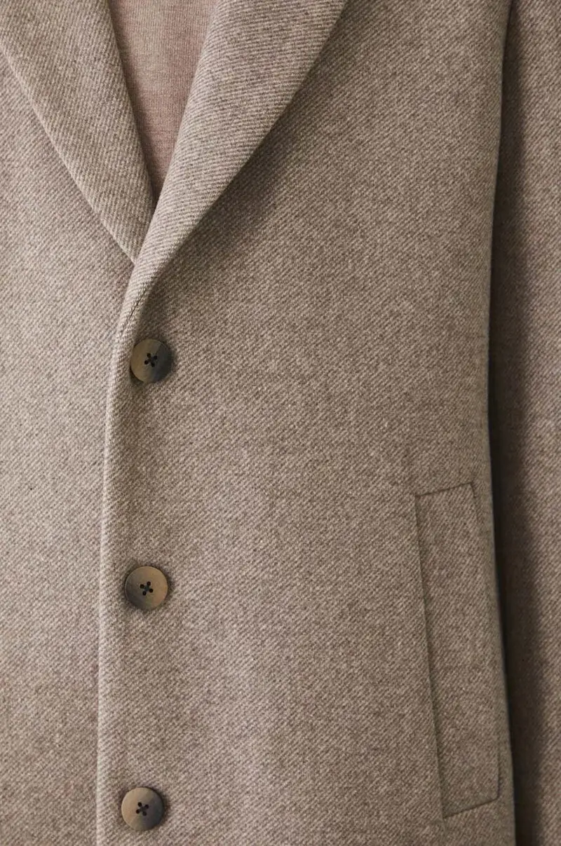 cappotto con aggiunta di lana Beige miniatura 5