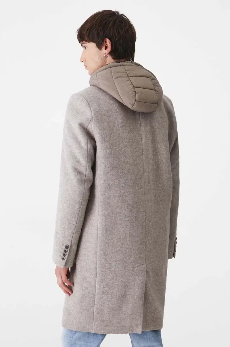cappotto con aggiunta di lana Beige miniatura 3