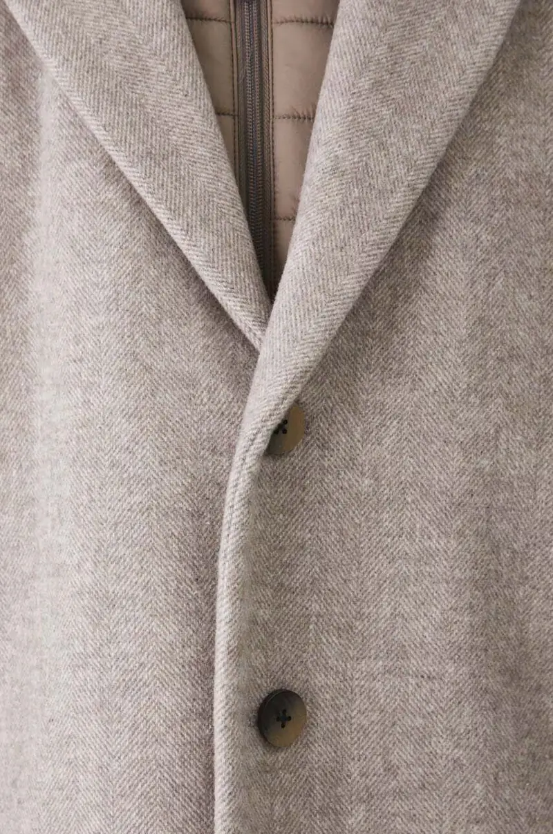 cappotto con aggiunta di lana Beige miniatura 5