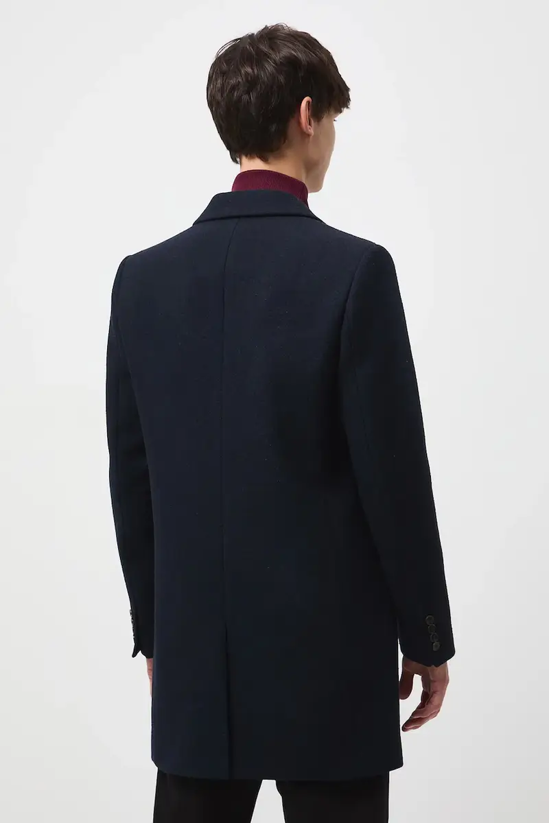 cappotto con aggiunta di lana Blu navy miniatura 3