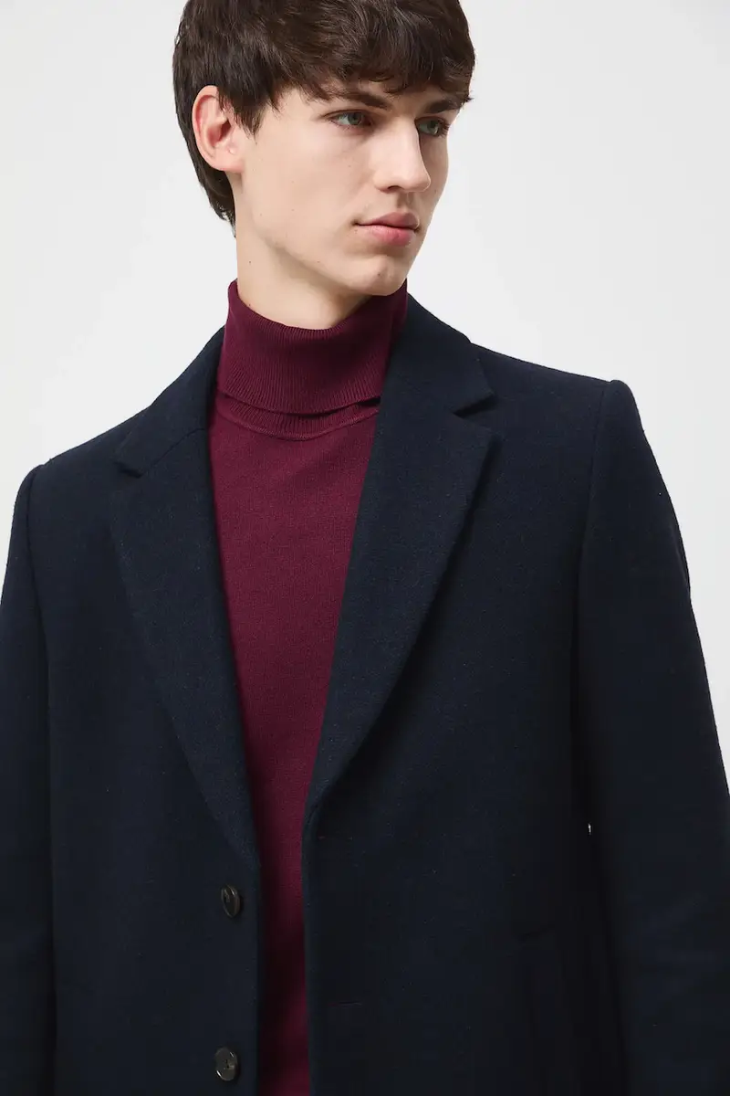 cappotto con aggiunta di lana Blu navy miniatura 4