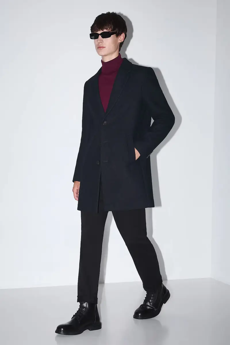 cappotto con aggiunta di lana Blu navy