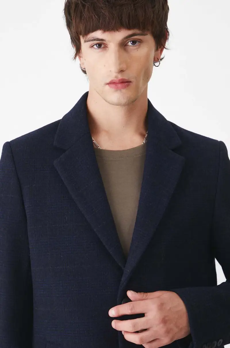 cappotto con aggiunta di lana Blu navy miniatura 4